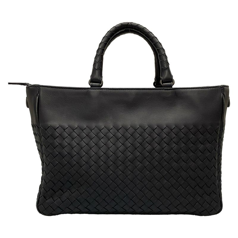 Bottega Veneta Intrecciato Black Leather Handbag