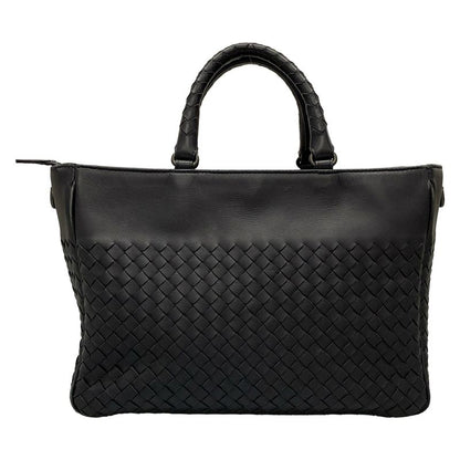 Bottega Veneta Intrecciato Black Leather Handbag