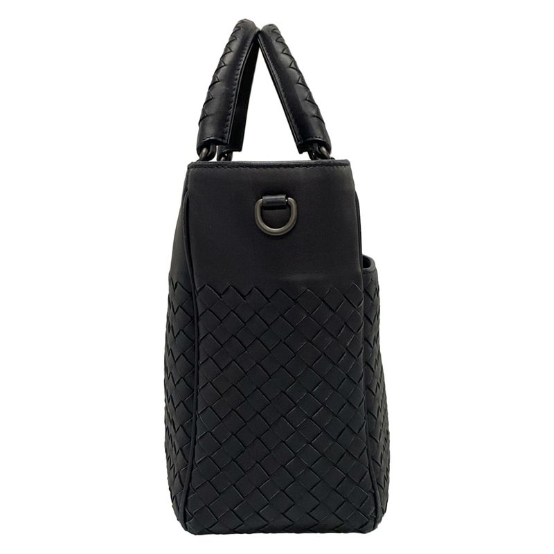Bottega Veneta Intrecciato Black Leather Handbag
