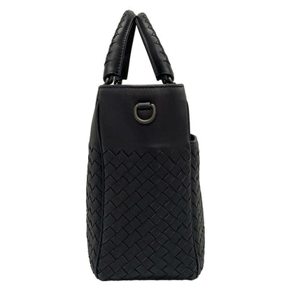 Bottega Veneta Intrecciato Black Leather Handbag