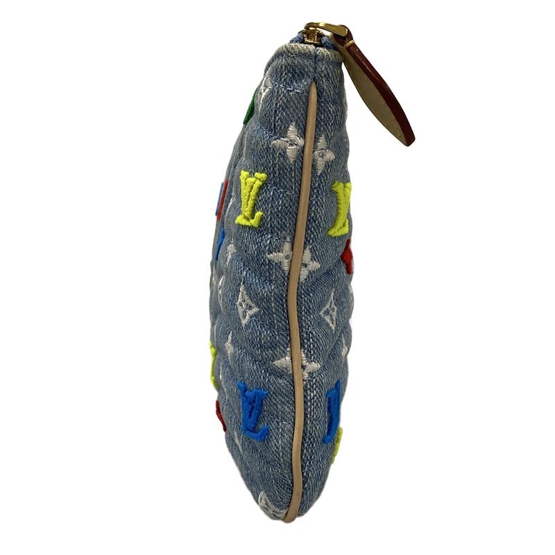 Louis Vuitton New Wave Pochette Zip Clutch Bag M67538 Light Blue