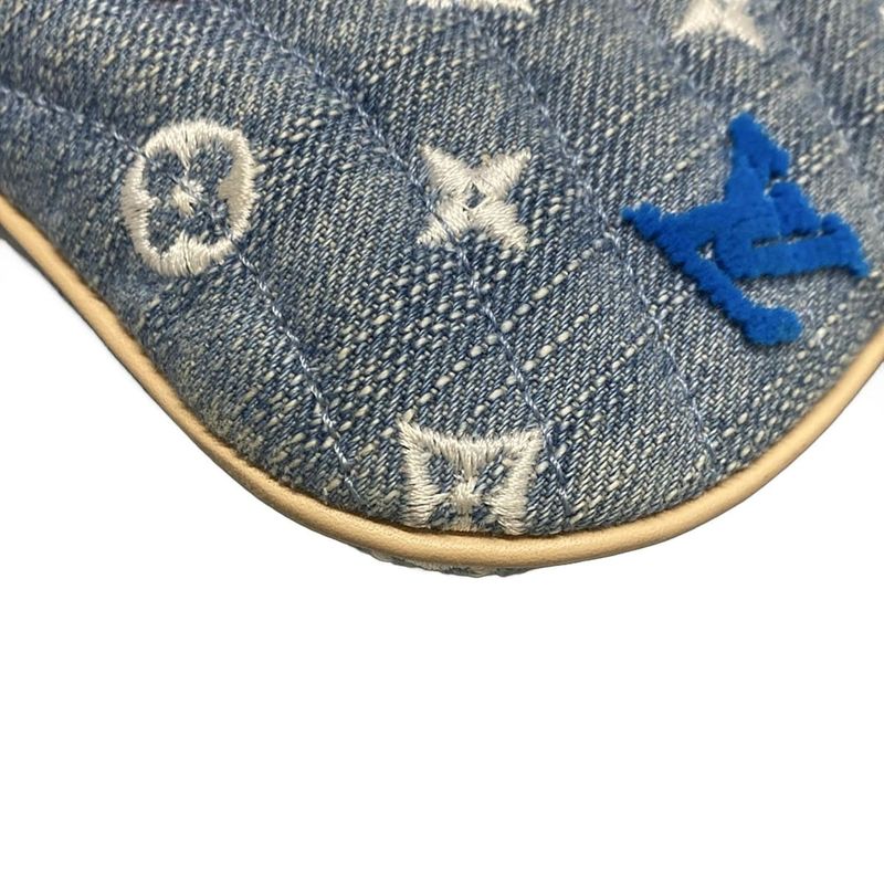 Louis Vuitton New Wave Pochette Zip Clutch Bag M67538 Light Blue