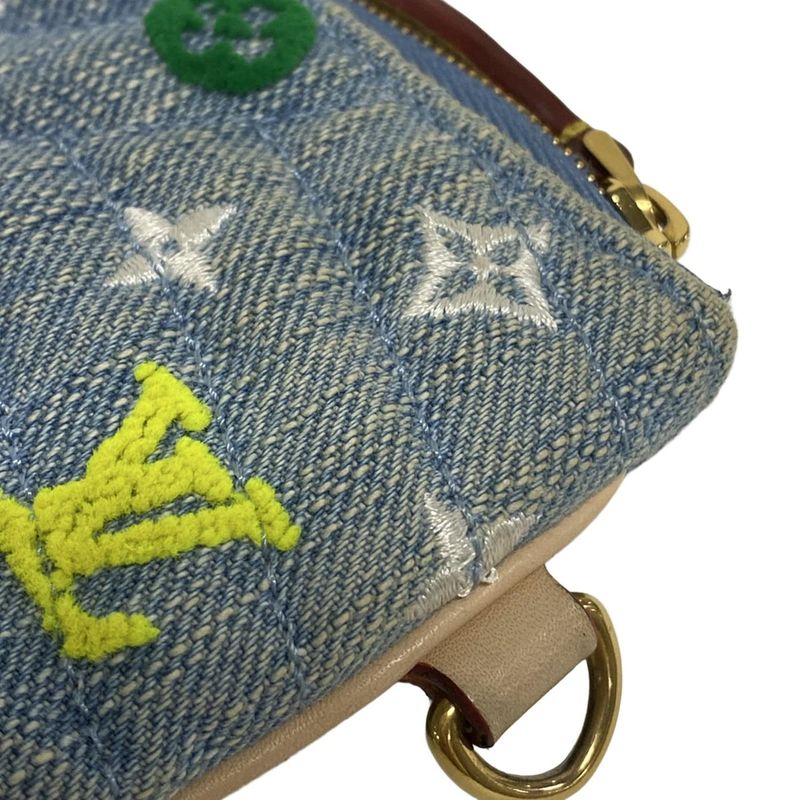 Louis Vuitton New Wave Pochette Zip Clutch Bag M67538 Light Blue