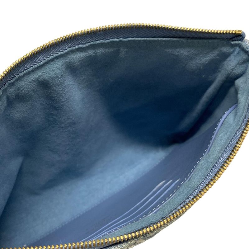 Louis Vuitton New Wave Pochette Zip Clutch Bag M67538 Light Blue