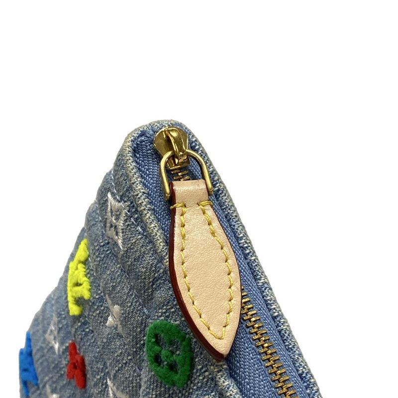 Louis Vuitton New Wave Pochette Zip Clutch Bag M67538 Light Blue