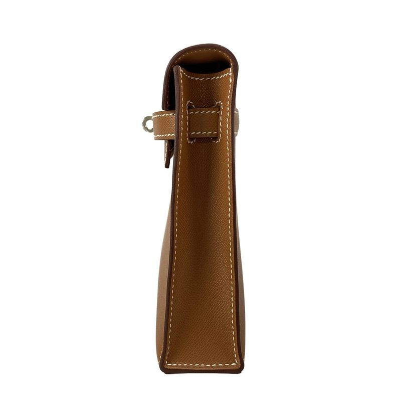 Hermes Kelly Elan Gold Silver Hardware Clutch Bag