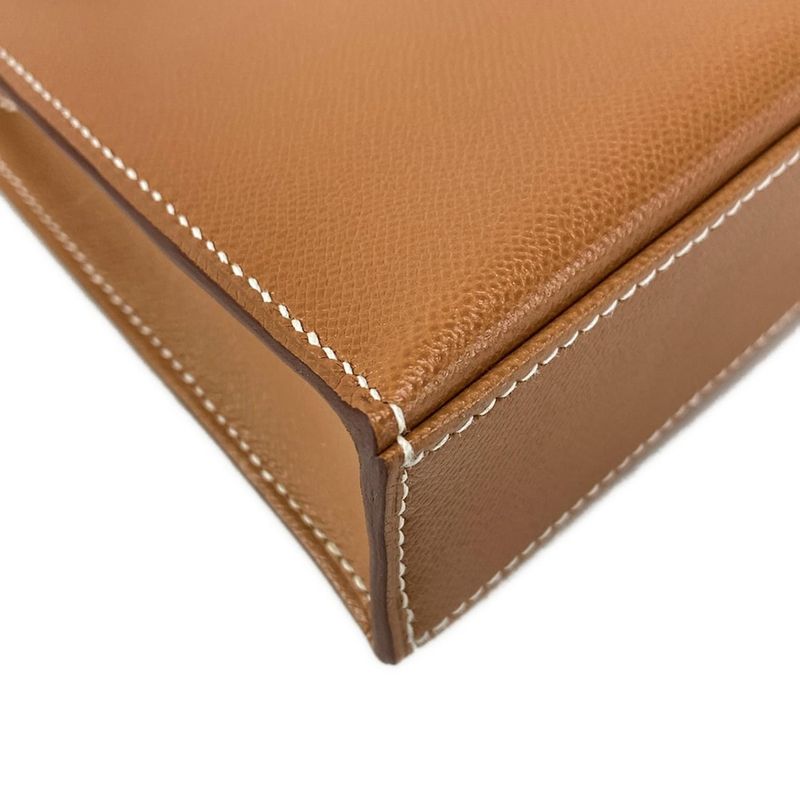 Hermes Kelly Elan Gold Silver Hardware Clutch Bag