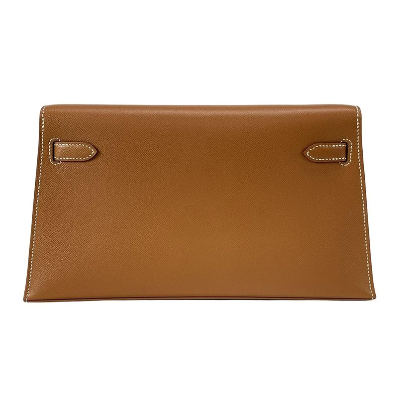 Hermes Kelly Elan Gold Silver Hardware Clutch Bag