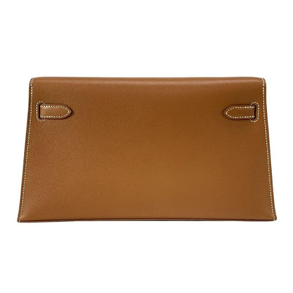 Hermes Kelly Elan Gold Silver Hardware Clutch Bag