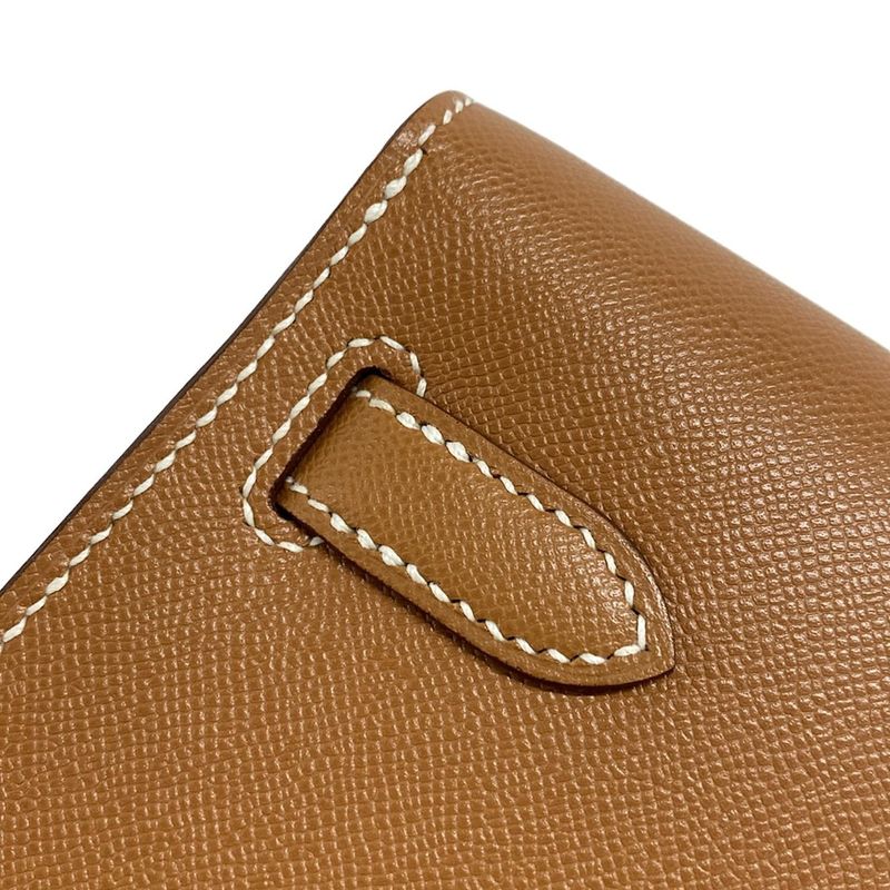Hermes Kelly Elan Gold Silver Hardware Clutch Bag