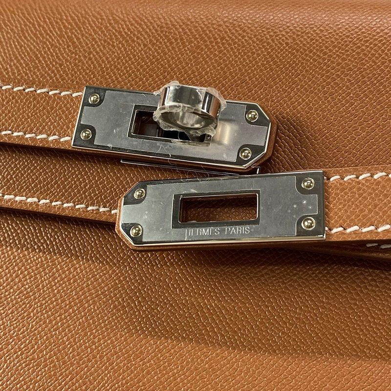 Hermes Kelly Elan Gold Silver Hardware Clutch Bag