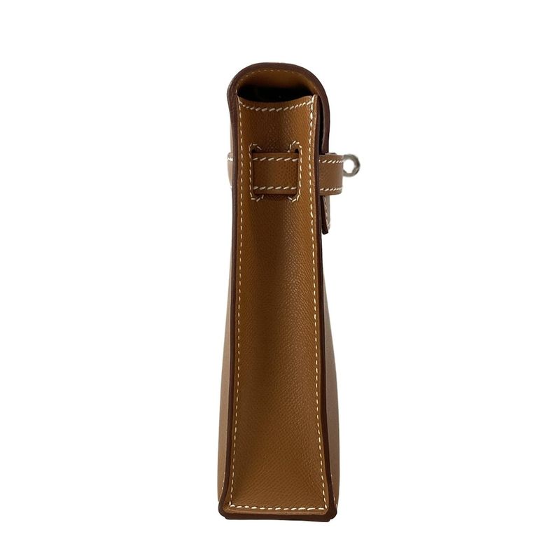 Hermes Kelly Elan Gold Silver Hardware Clutch Bag