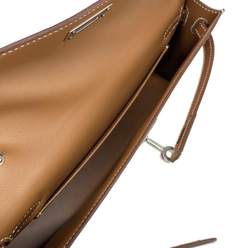 Hermes Kelly Elan Gold Silver Hardware Clutch Bag