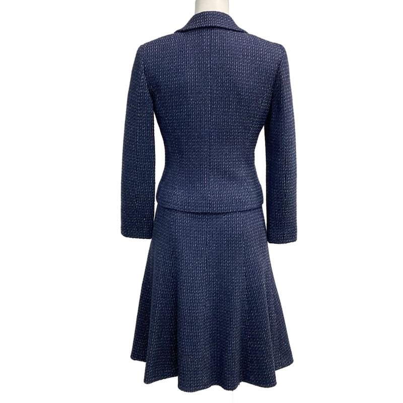 Chanel Skirt Suit Size 36 S Ladies - P18870 Dark Navy And Navy And White