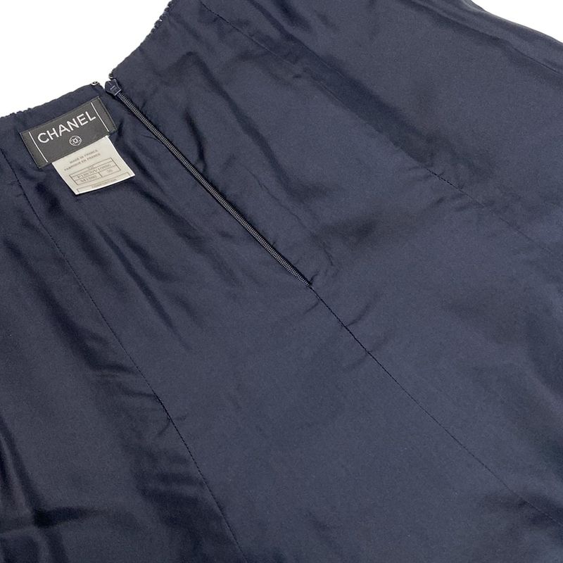Chanel Skirt Suit Size 36 S Ladies - P18870 Dark Navy And Navy And White