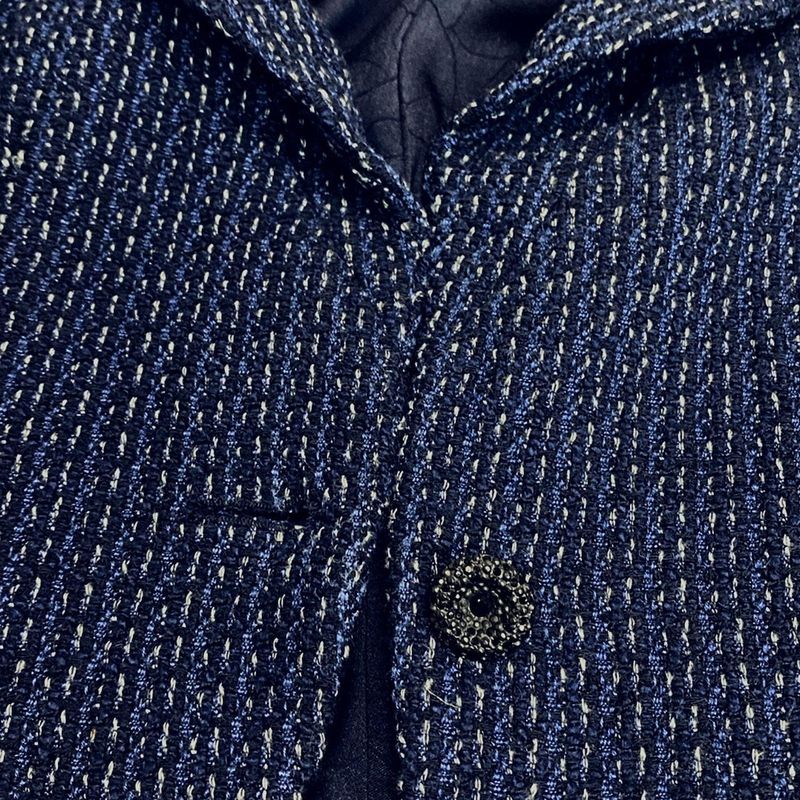 Chanel Skirt Suit Size 36 S Ladies - P18870 Dark Navy And Navy And White