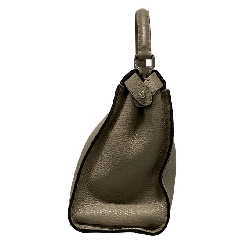 Fendi Handbag Peekaboo Iconic Medium/selleria 8bn290 Grey Beige Leather
