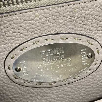 Fendi Handbag Peekaboo Iconic Medium/selleria 8bn290 Grey Beige Leather