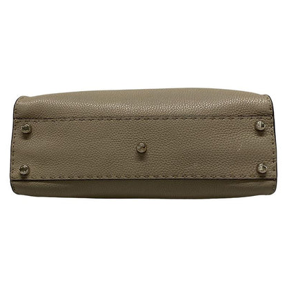 Fendi Handbag Peekaboo Iconic Medium/selleria 8bn290 Grey Beige Leather