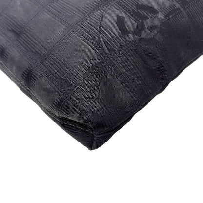 Chanel New Travel Line Handbag Black Leather