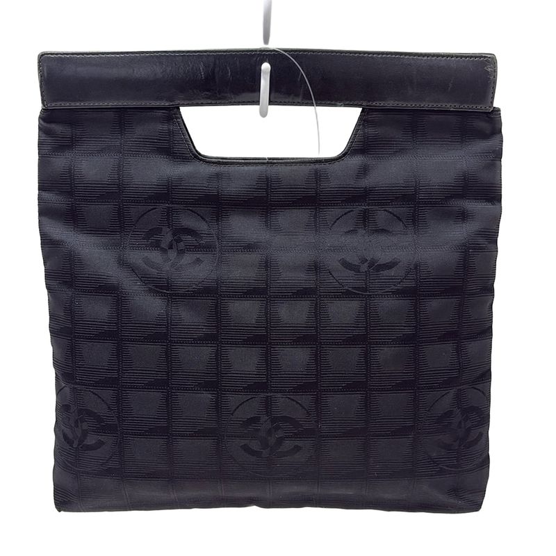 Chanel New Travel Line Handbag Black Leather