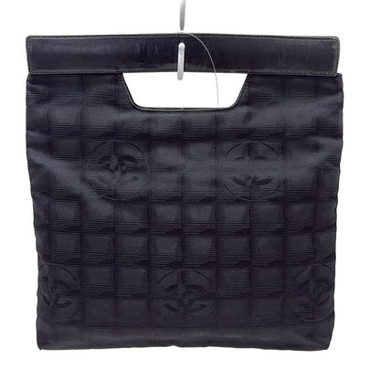 Chanel New Travel Line Handbag Black Leather