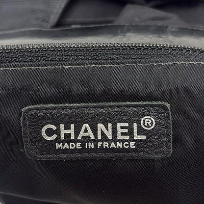 Chanel New Travel Line Handbag Black Leather