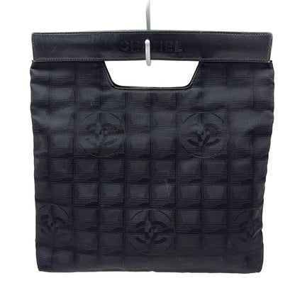 Chanel New Travel Line Handbag Black Leather