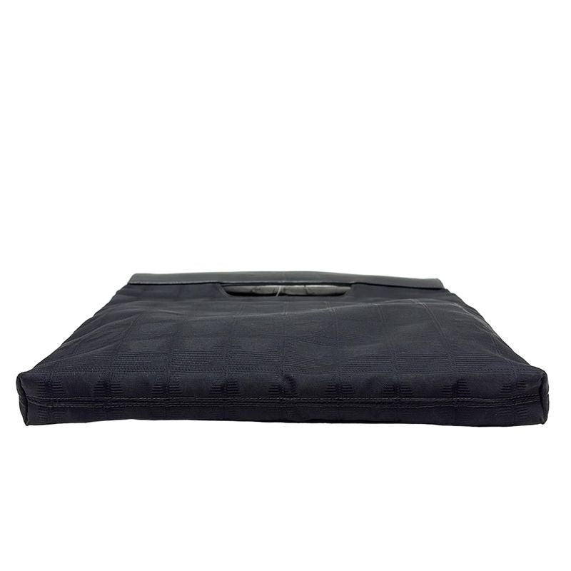 Chanel New Travel Line Handbag Black Leather