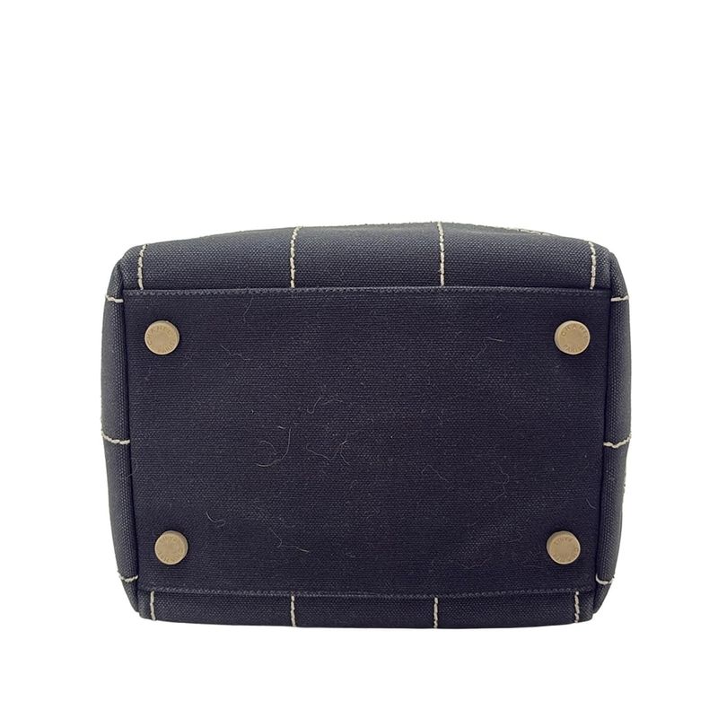 Chanel Handbag Choco Bar Black×ivory Leather