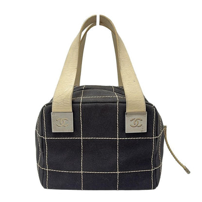 Chanel Handbag Choco Bar Black×ivory Leather