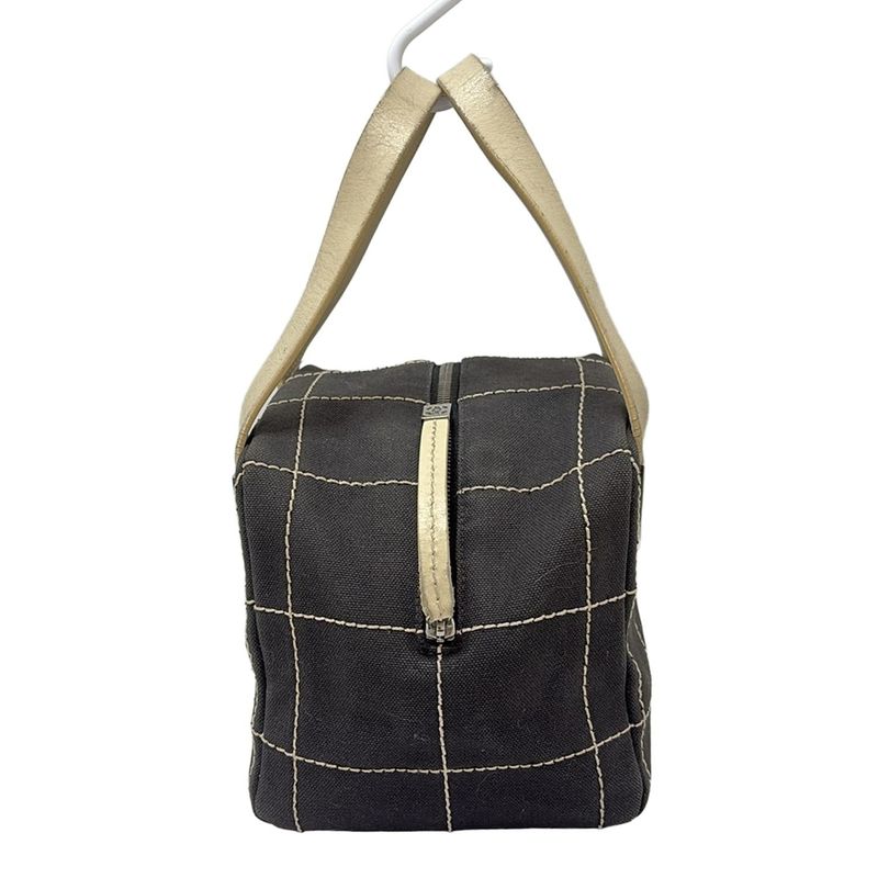 Chanel Handbag Choco Bar Black×ivory Leather