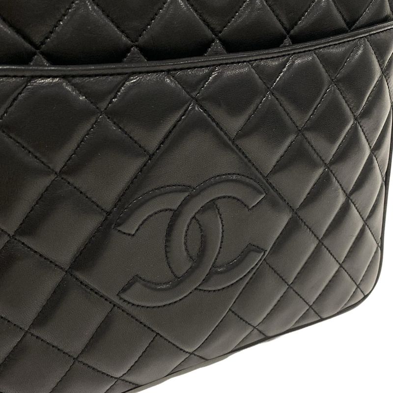 Chanel Shoulder Bag Matelasse Black Gold Hardware / Tassel Lambskin