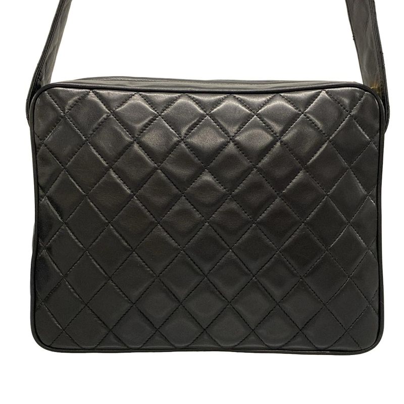 Chanel Shoulder Bag Matelasse Black Gold Hardware / Tassel Lambskin