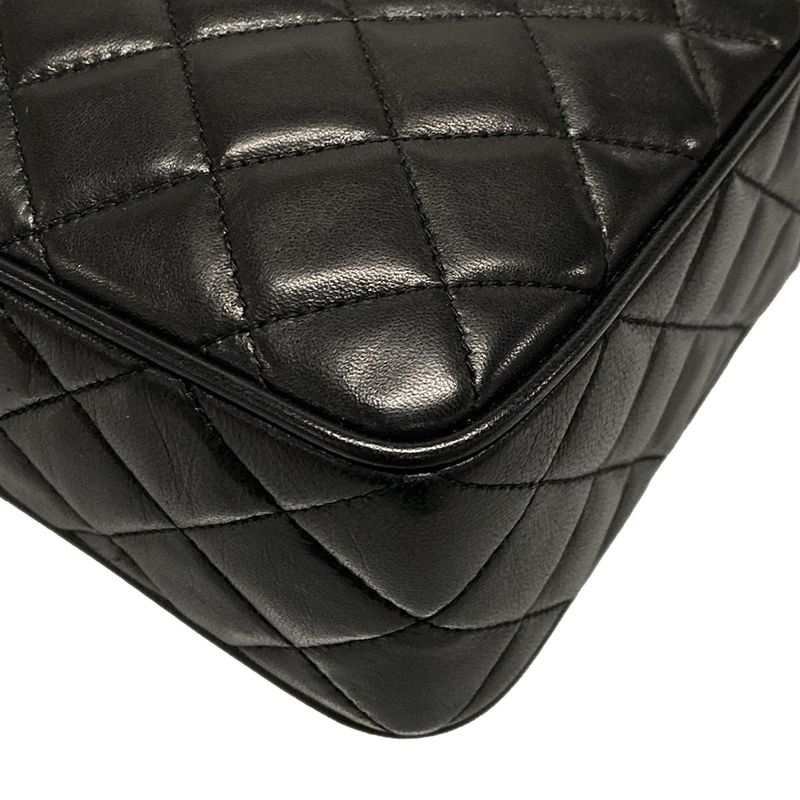 Chanel Shoulder Bag Matelasse Black Gold Hardware / Tassel Lambskin