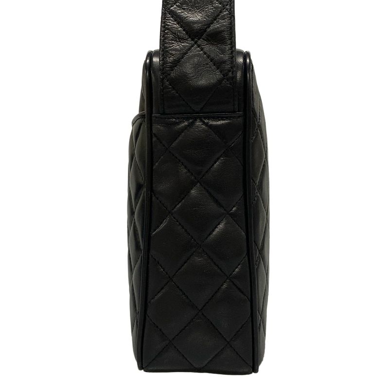 Chanel Shoulder Bag Matelasse Black Gold Hardware / Tassel Lambskin