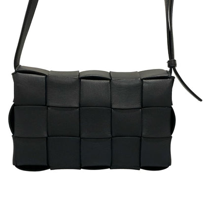 Bottega Veneta Shoulder Bag Cassette Black Diagonal Lambskin