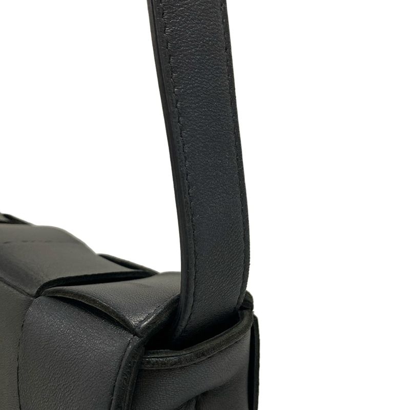 Bottega Veneta Shoulder Bag Cassette Black Diagonal Lambskin