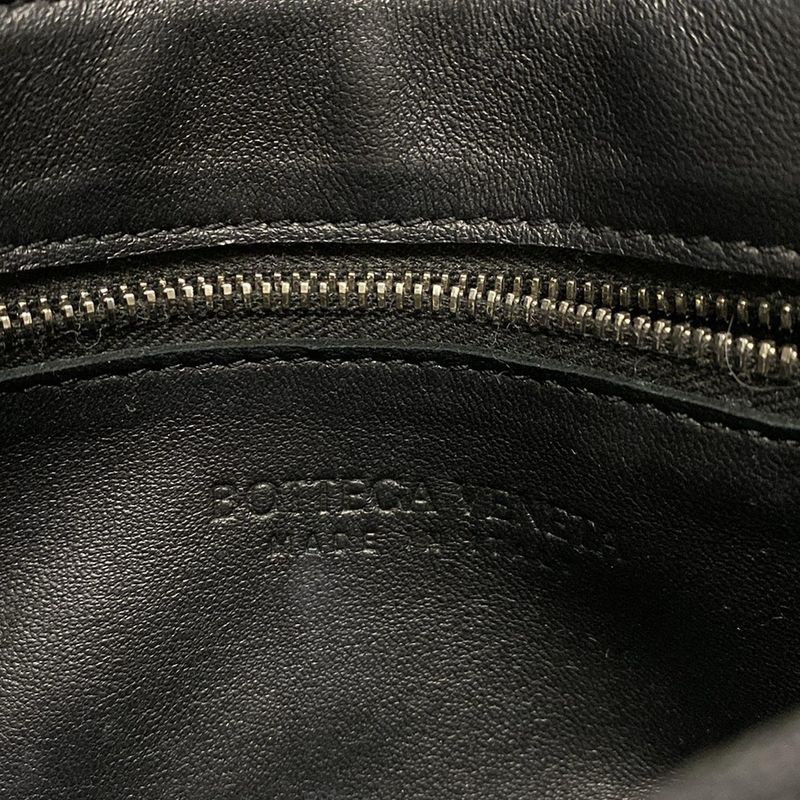Bottega Veneta Shoulder Bag Cassette Black Diagonal Lambskin
