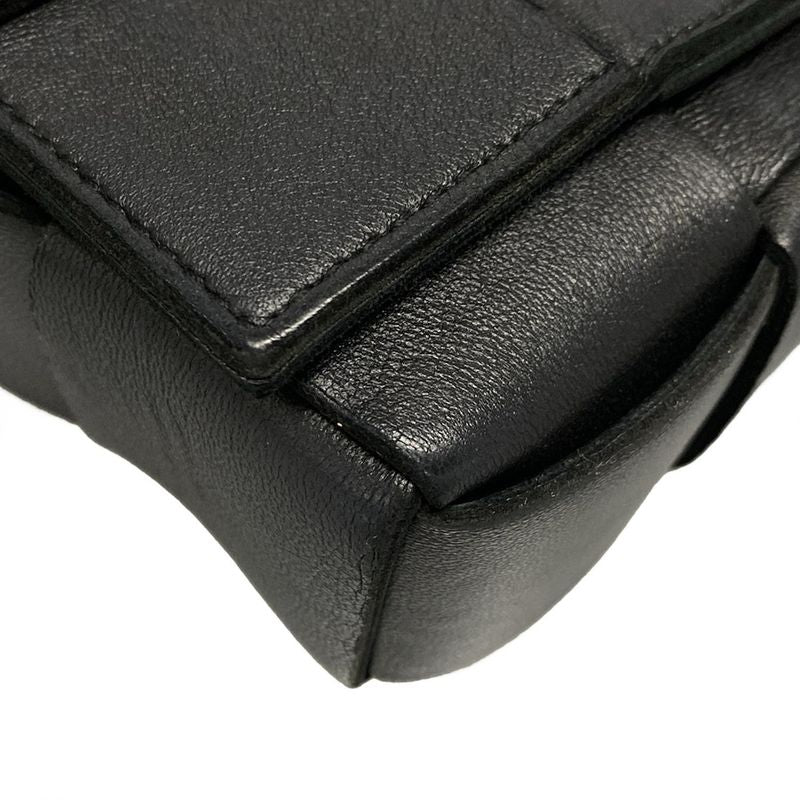 Bottega Veneta Shoulder Bag Cassette Black Diagonal Lambskin