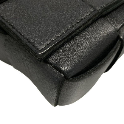Bottega Veneta Shoulder Bag Cassette Black Diagonal Lambskin