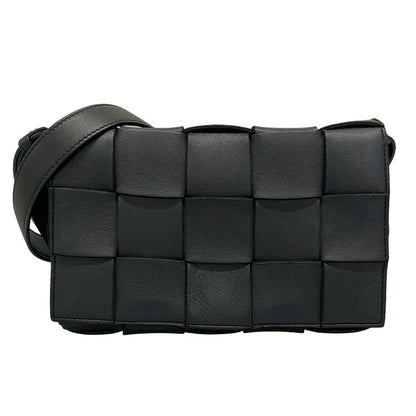 Bottega Veneta Shoulder Bag Cassette Black Diagonal Lambskin