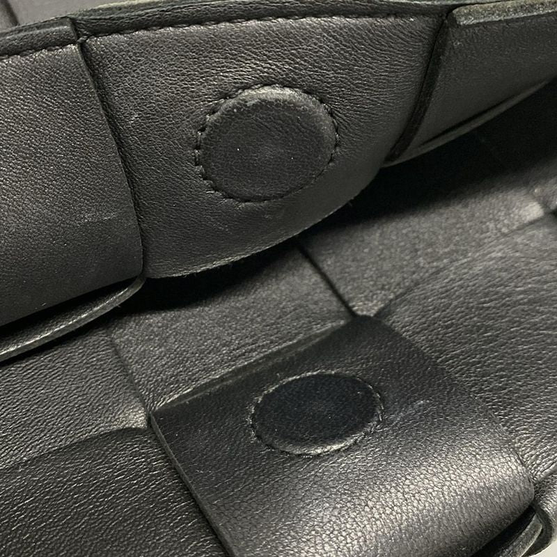 Bottega Veneta Shoulder Bag Cassette Black Diagonal Lambskin