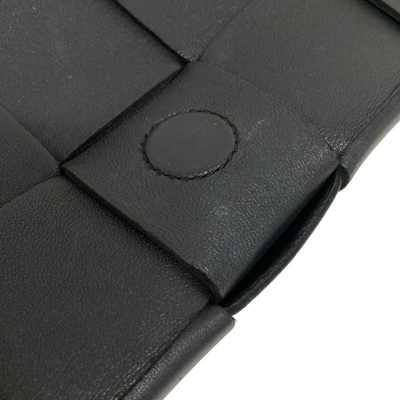 Bottega Veneta Shoulder Bag Cassette Black Diagonal Lambskin