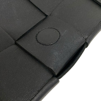 Bottega Veneta Shoulder Bag Cassette Black Diagonal Lambskin