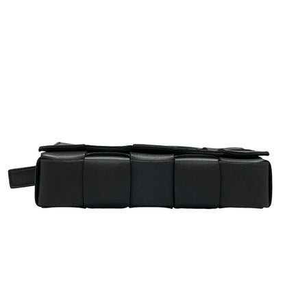 Bottega Veneta Shoulder Bag Cassette Black Diagonal Lambskin