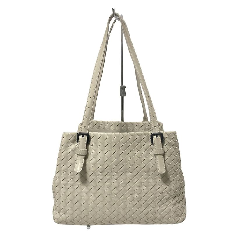 Bottega Veneta Tote Bag Mini Chesta Bag Light Gray Leather