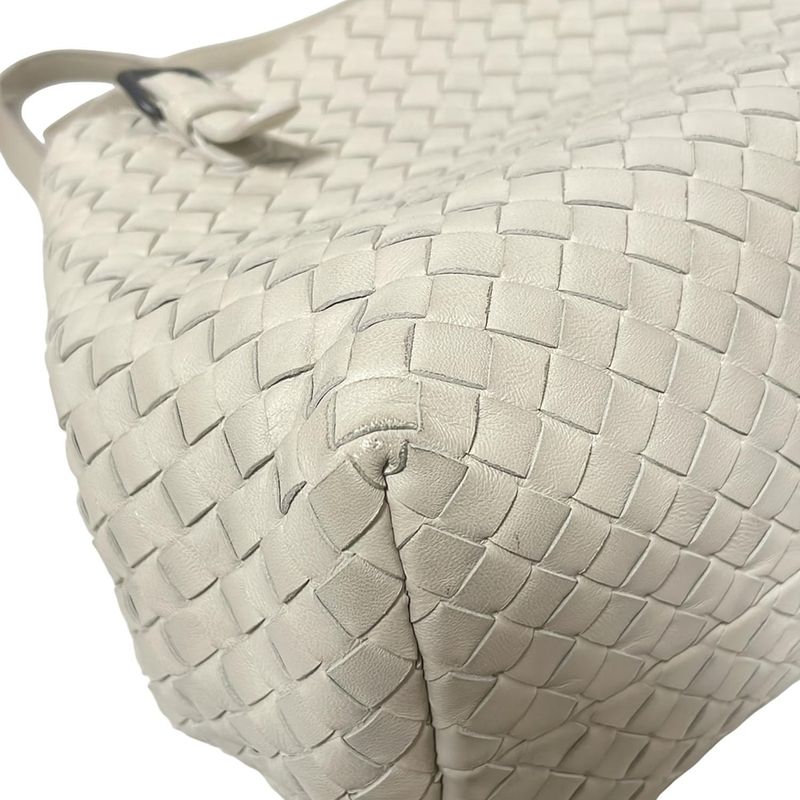Bottega Veneta Tote Bag Mini Chesta Bag Light Gray Leather