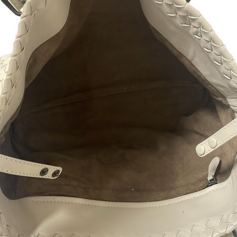 Bottega Veneta Tote Bag Mini Chesta Bag Light Gray Leather