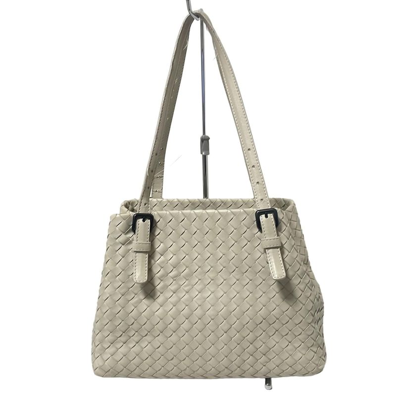 Bottega Veneta Tote Bag Mini Chesta Bag Light Gray Leather